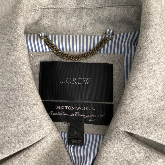 J. Crew Melton Wool Gray Short Pea Coat Size 2 - Picture 7 of 15